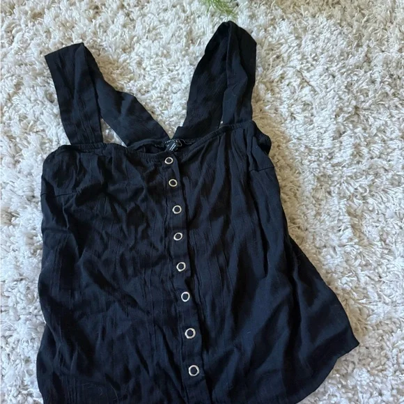 Forever 21 Midnight Black Buttoned Tank Top - Picture 3 of 6